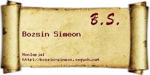 Bozsin Simeon névjegykártya